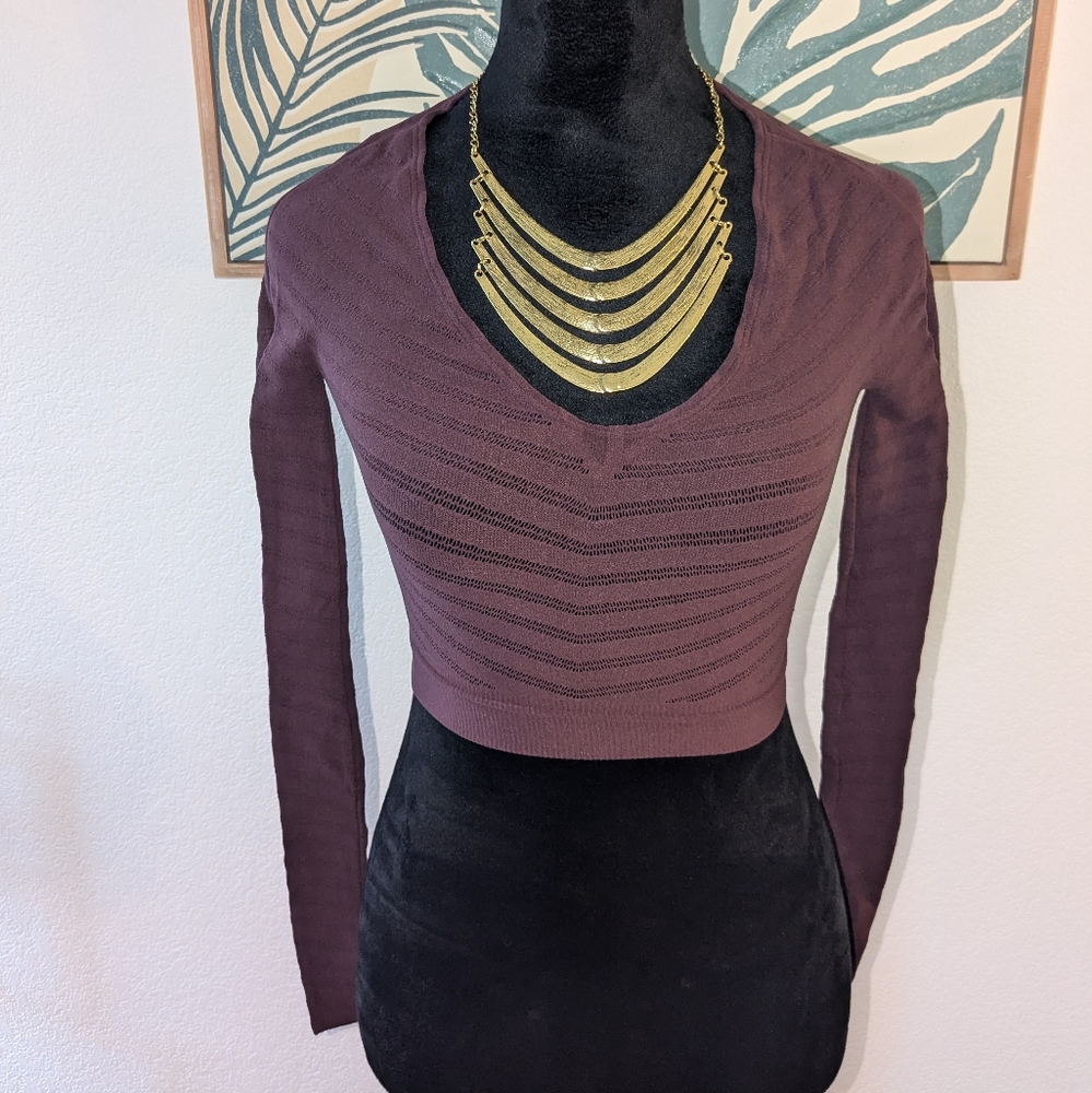 Free People Gone Adrift Long Sleeve Size XS Red Night NWT